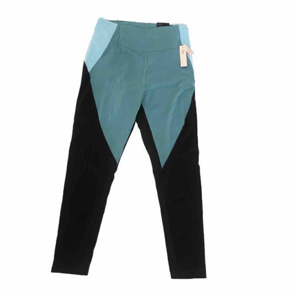 Victoria Secret High Rise Leggings size 10 7/8 Ion The Point Block Black Blue